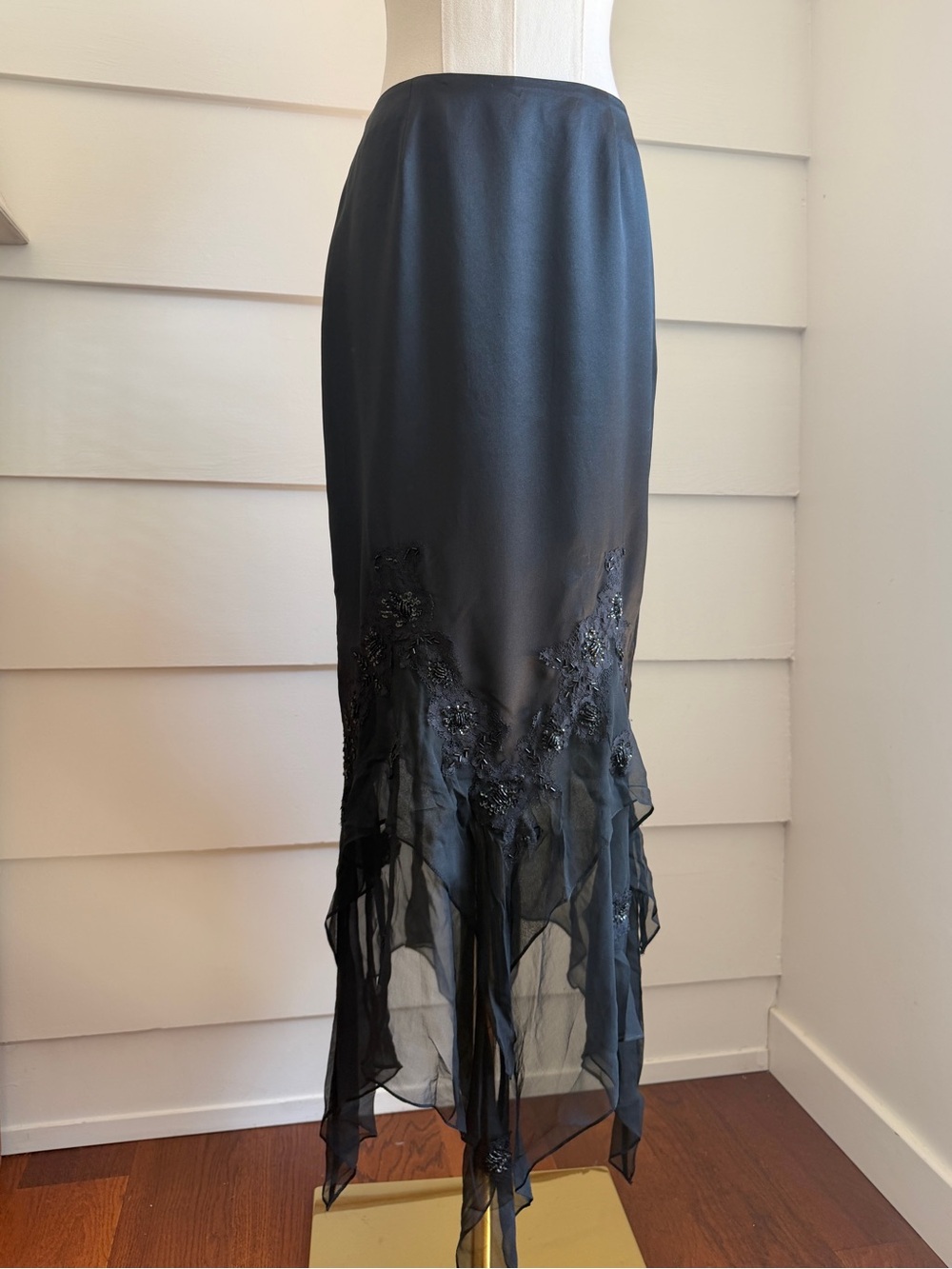 Vintage Y2K Alberto Makali Silk Fairycore Sequin Skirt size 4